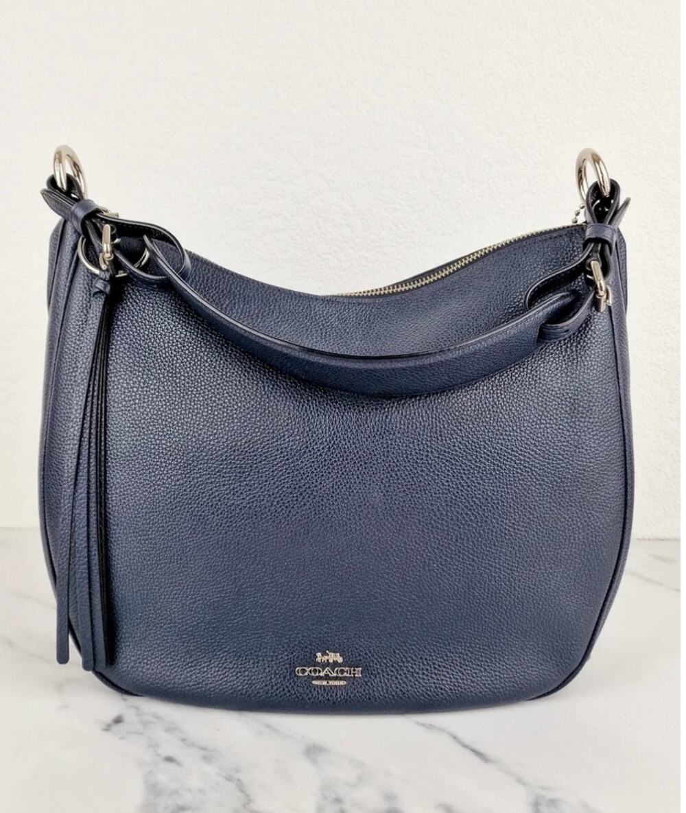 Coach Sutton Hobo Bag in Navy Blue Pebble
Leather - Shoulder Bag -Coach 35593